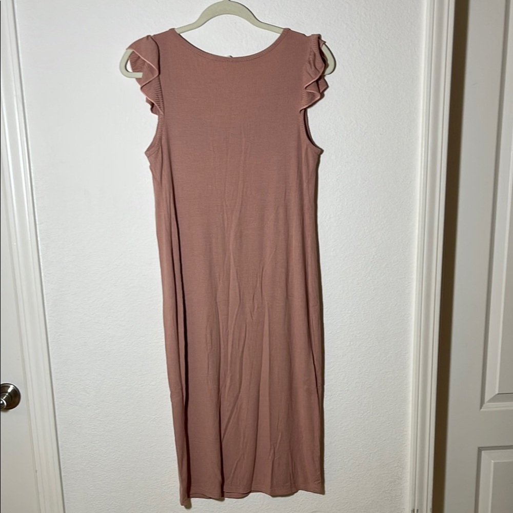 Hello MIZ Pink Ruffle Sleeve Dress - Picture 9 of 10